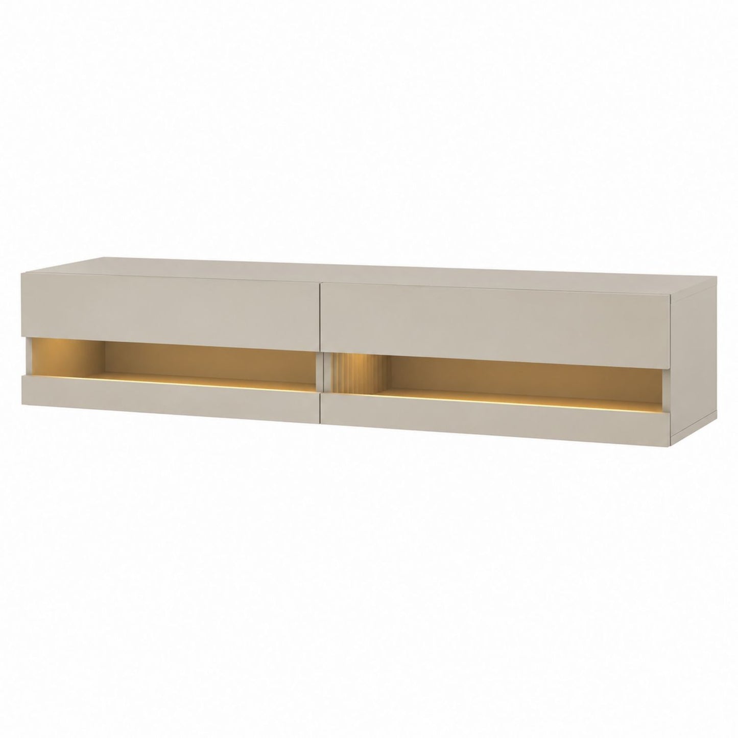 Szafka RTV wisząca MDF beżowy 200 cm z oświetleniem LED