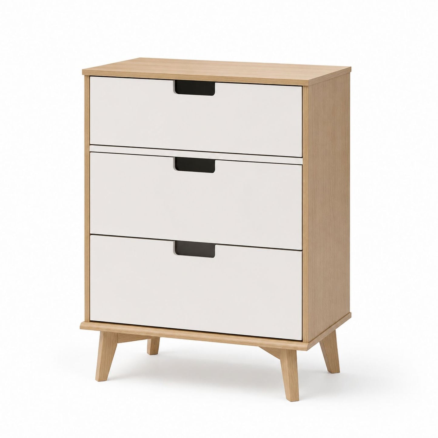 Komoda trójszufladowa MDF Dąb/Biały