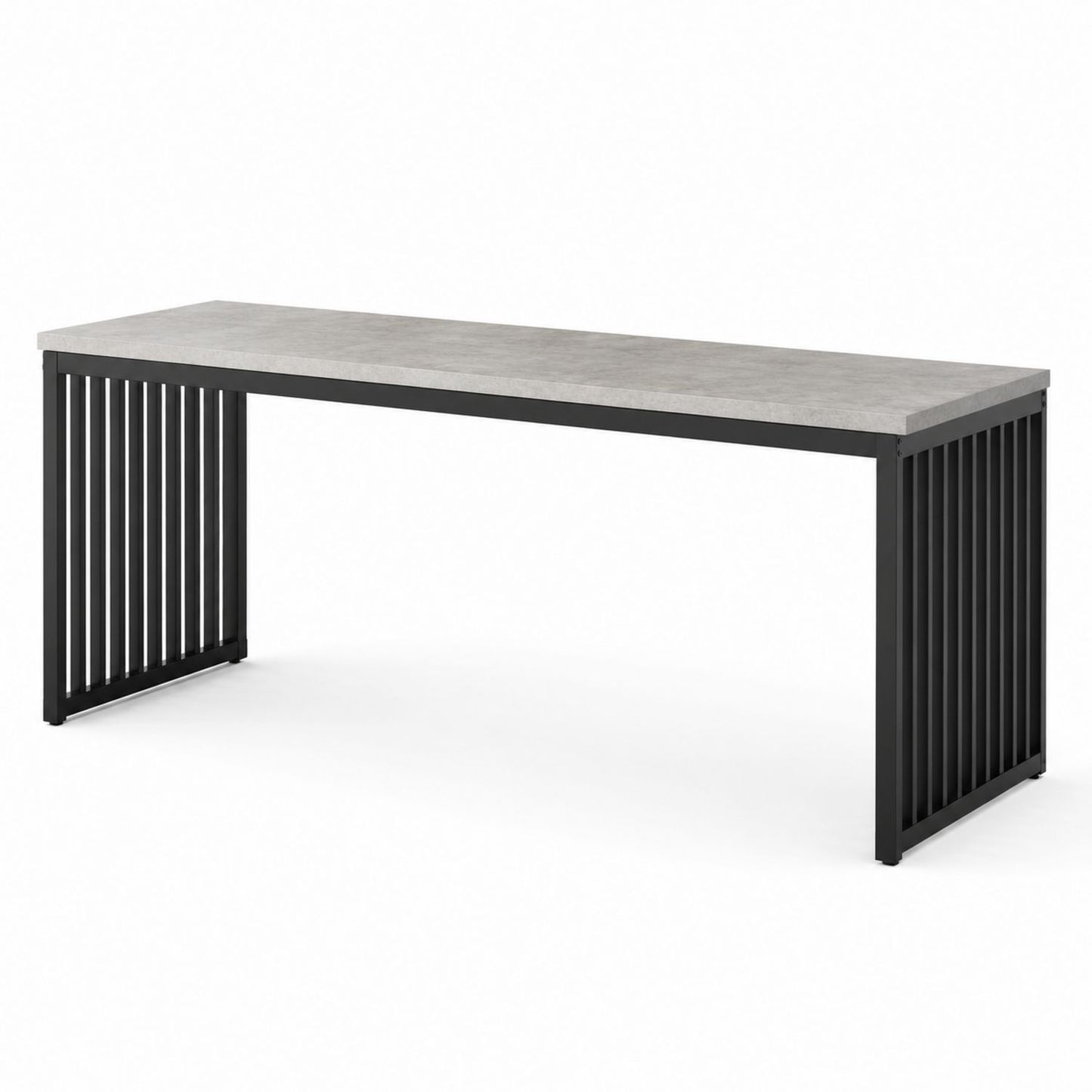 Biurko z blatem betonowym i metalowymi nogami 180x60x75 cm Szary/Czarny