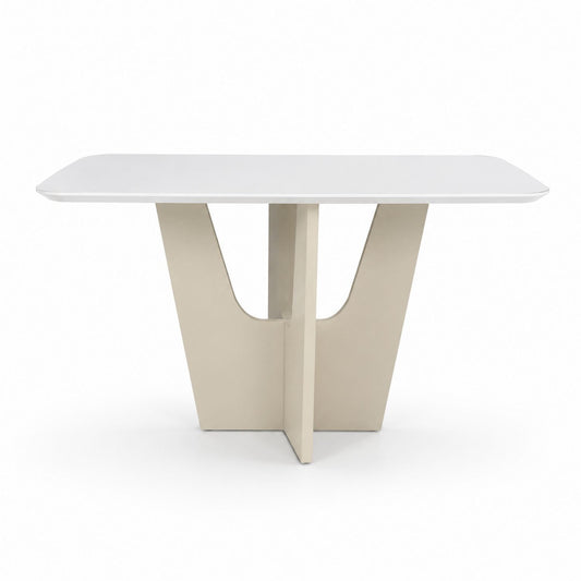 Stół prostokątny MDF Biały Beżowy 160 cm
