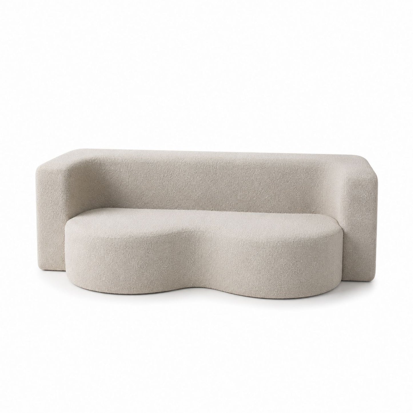 Sofa z tkaniny poliestrowej, Beżowy, 220 cm